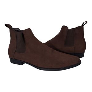 ASOS Design Boots Men Size 10.5 Brown Chelsea Faux Suede